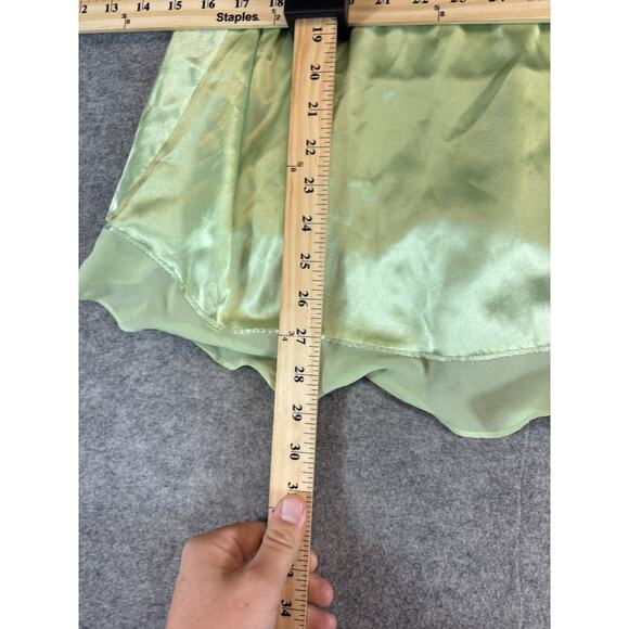 Enchanting Cami Tank Top Women 1X Plus Yellow Satin Lingerie Sleepwear Fairycore - Picture 3 of 8